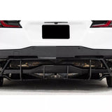Rear Diffuser Cover Panel With Fins – Gloss Black