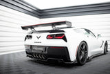 Carbon Spoiler With Internal Brackets Uprights + LED suitable for Chevrolet Corvette Stingray / Grand Sport C7