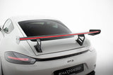 Carbon Spoiler With Internal Brackets Uprights V.2 + LED suitable for Porsche 718 Cayman 982c