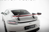 Carbon Spoiler With Upper Swan Mounting V.1 + LED suitable for Porsche 718 Cayman 982c