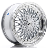 JR Wheels JR9 17x7.5 ET20-35 BLANK Silver w/Machined Lip+Silver Rivets