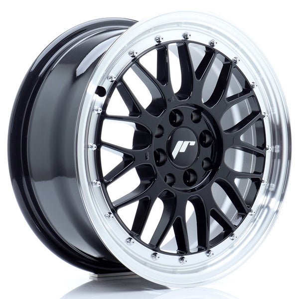 JR Wheels JR23 16x7 ET40 4x100/114.3 Gloss Black w/Machined Lip