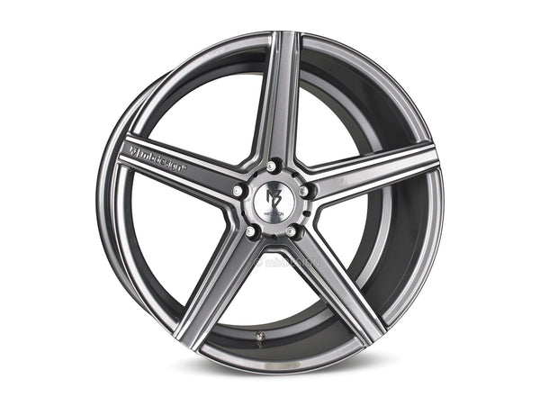 MbDESIGN KV1 11.5x23 ET 45 5x112 Grau glänzend lackiert Konturen poliert