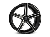 MbDESIGN KV1 8.5x19 ET 25 5x112 Schwarz glänzend lackiert Konturen poliert