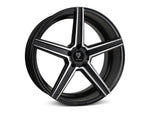 MbDESIGN KV1 9.5x19 ET 45 5x114.3 Schwarz seidenmatt lackiert Konturen poliert