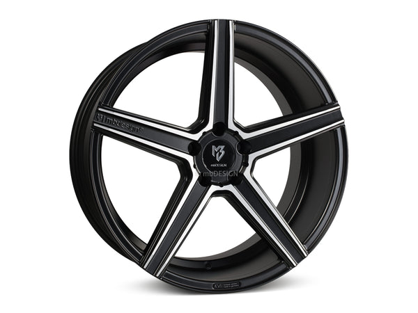 MbDESIGN KV1 8.5x19 ET 20 5x120 Schwarz seidenmatt lackiert Konturen poliert