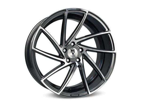 MbDESIGN KV2 8.5x20 ET 45 5x130 Grau glänzend lackiert Konturen poliert