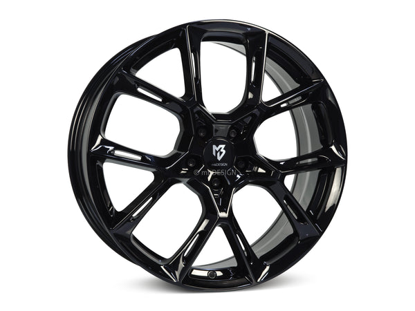 MbDESIGN KX1 8.5x20 ET 50 5x114.3 Schwarz glänzend lackiert