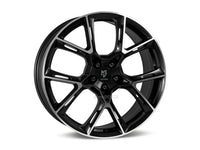 MbDESIGN KX1 9x21 ET 30 5x120 Schwarz glänzend lackiert Konturen poliert