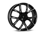 MbDESIGN KX1 8.5x20 ET 45 5x114.3 Schwarz glänzend lackiert Konturen poliert