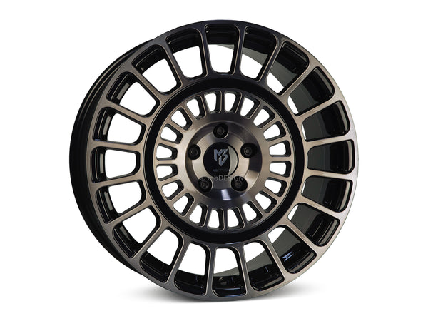 MbDESIGN MSP 8.5x19 ET 45 5x112 Rauchschwarz glänzend lackiert Front poliert
