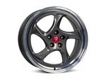 MbDESIGN TURBO 9.5x19 ET 40 5x112 Grau glänzend lackiert Außenbett poliert