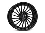 MbDESIGN VR3.2 10.5x21 ET 40 5x120 Stern und Bett Schwarz glänzend lackiert