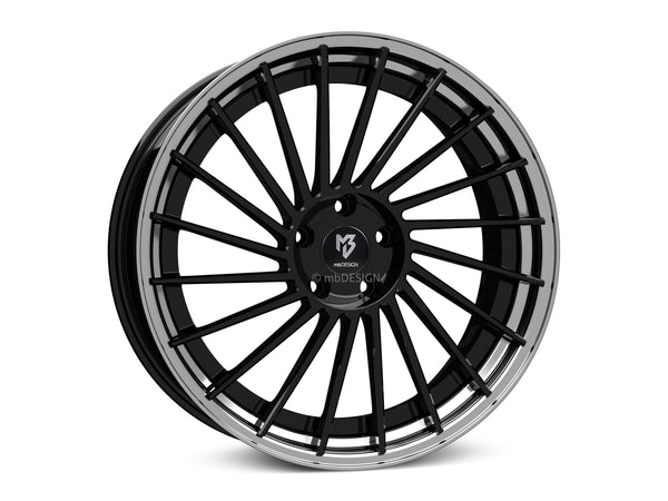 MbDESIGN VR3.2 10.5x21 ET 40 5x120 Stern Schwarz glänzend lackiert Bett Schwarz glänzend poliert