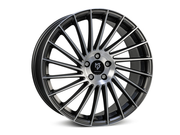 MbDESIGN VR3 8.5x19 ET 35 5x112 Grau matt lackiert Front poliert