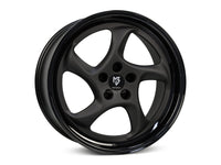 MbDESIGN TURBO 9.5x19 ET 40 5x112 Stern Schwarz stumpfmatt gepulvert Bett Glanzschwarz lackiert