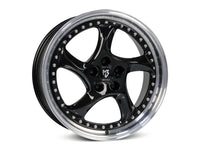 MbDESIGN TURBO S 9.5x19 ET 40 5x112 Schwarz glänzend lackiert Außenbett poliert