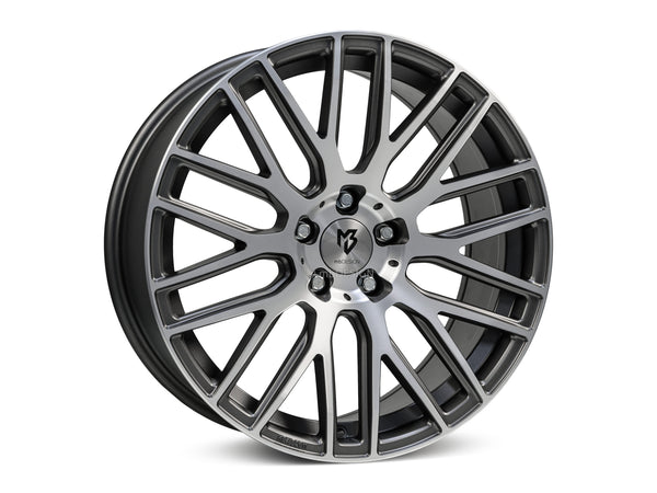 MbDESIGN KV4 8.5x18 ET 55 5x120 Grau matt lackiert Front poliert