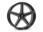 MbDESIGN KV1S 9x21 ET 45 5x130 Schwarz glänzend lackiert Konturen poliert