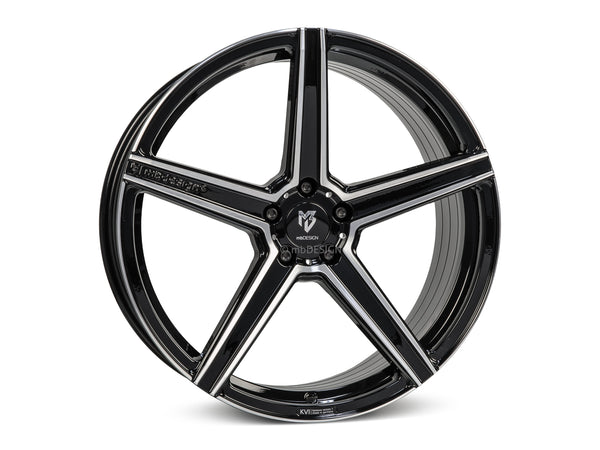 MbDESIGN KV1S 8x21 ET 40 5x110 Schwarz glänzend lackiert Konturen poliert