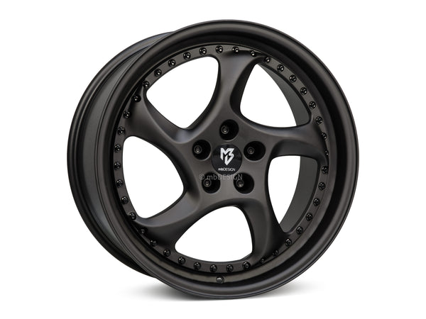 MbDESIGN TURBO S 9.5x19 ET 40 5x112 Schwarz stumpfmatt gepulvert