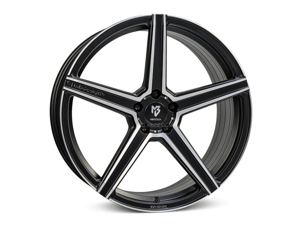 MbDESIGN KV1S 8x21 ET 40 5x110 Schwarz matt lackiert Konturen poliert