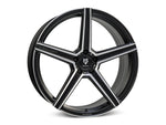 MbDESIGN KV1S 9x21 ET 45 5x130 Schwarz matt lackiert Konturen poliert