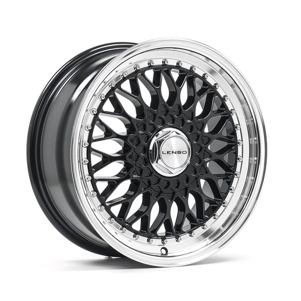 LENSO BSX 7.5x16ET25 4x100 GLOSS BLACK & POLISHED